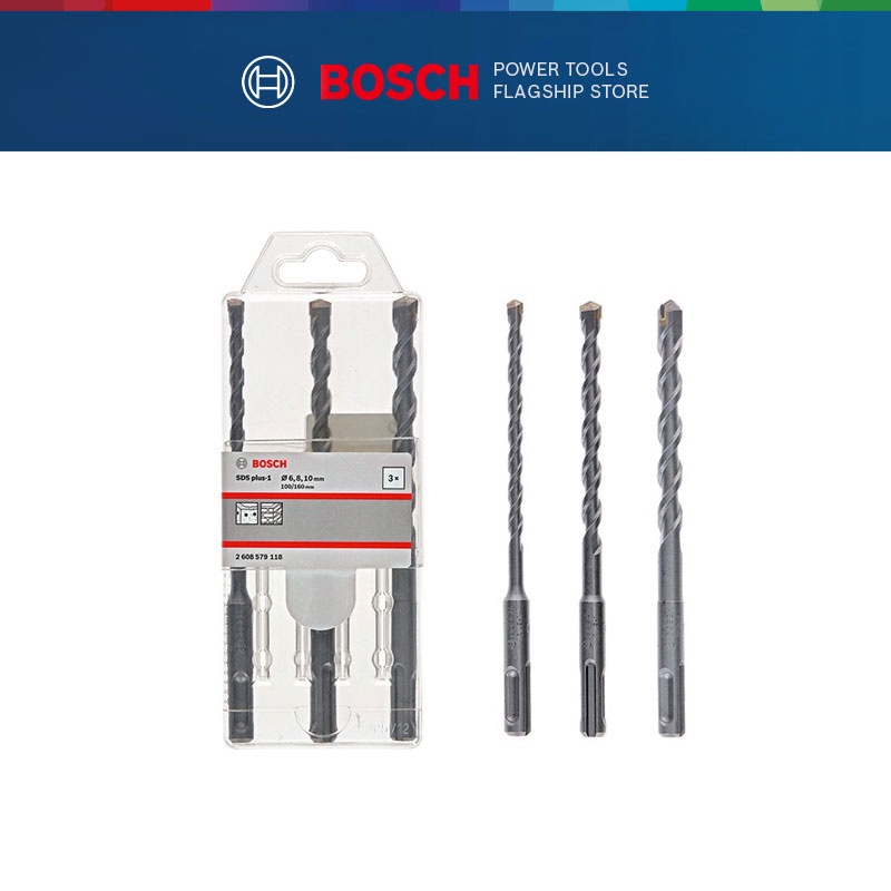 BOSCH SDS Plus-1 Hammer Drill Bit 6/8/10 x 160mm (3pcs set