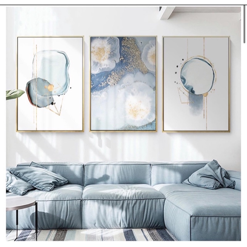 [ NEW ] Premium Set Luxury Wall Art Painting With Gold Frame | Shopee ...