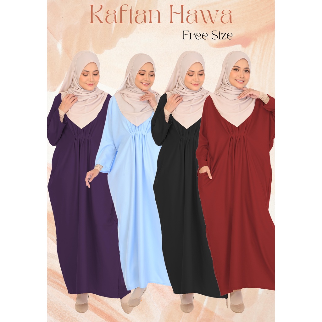 🔥[ready Stock]🔥kaftan Hawa Musliamah Long Musliamh Dress Lengan Panjang 