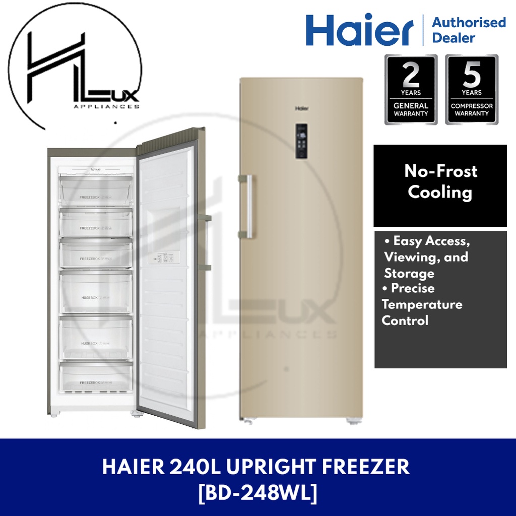Haier (250L) Premium Upright Freezer [BD248WL] Shopee Malaysia