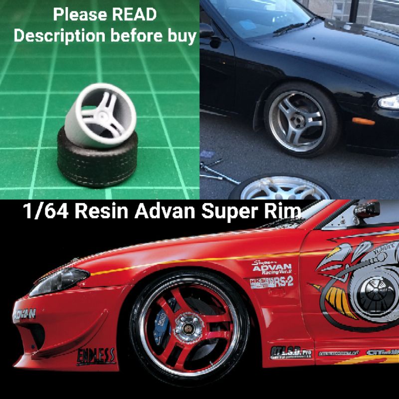 1/64 [New design] Resin Advan Super Racing Rim for Hot Wheels tomica ...
