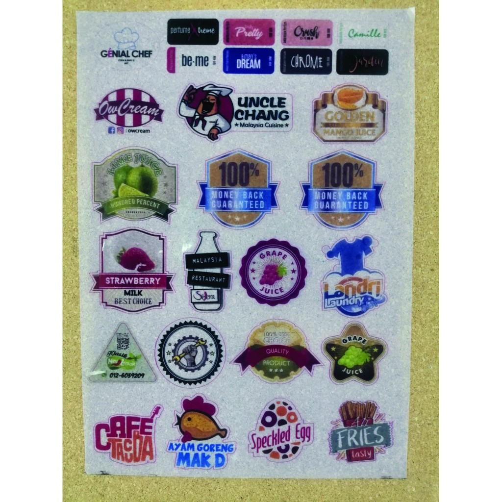 A4 Sticker Paper 20pcs / Dye Ink PET Sticker / Transparent Sticker ...