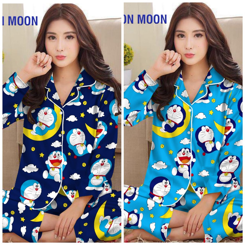Lff - Doraemon Motif PP Pajamas/Sleepwear/Fit to XL | Shopee Malaysia