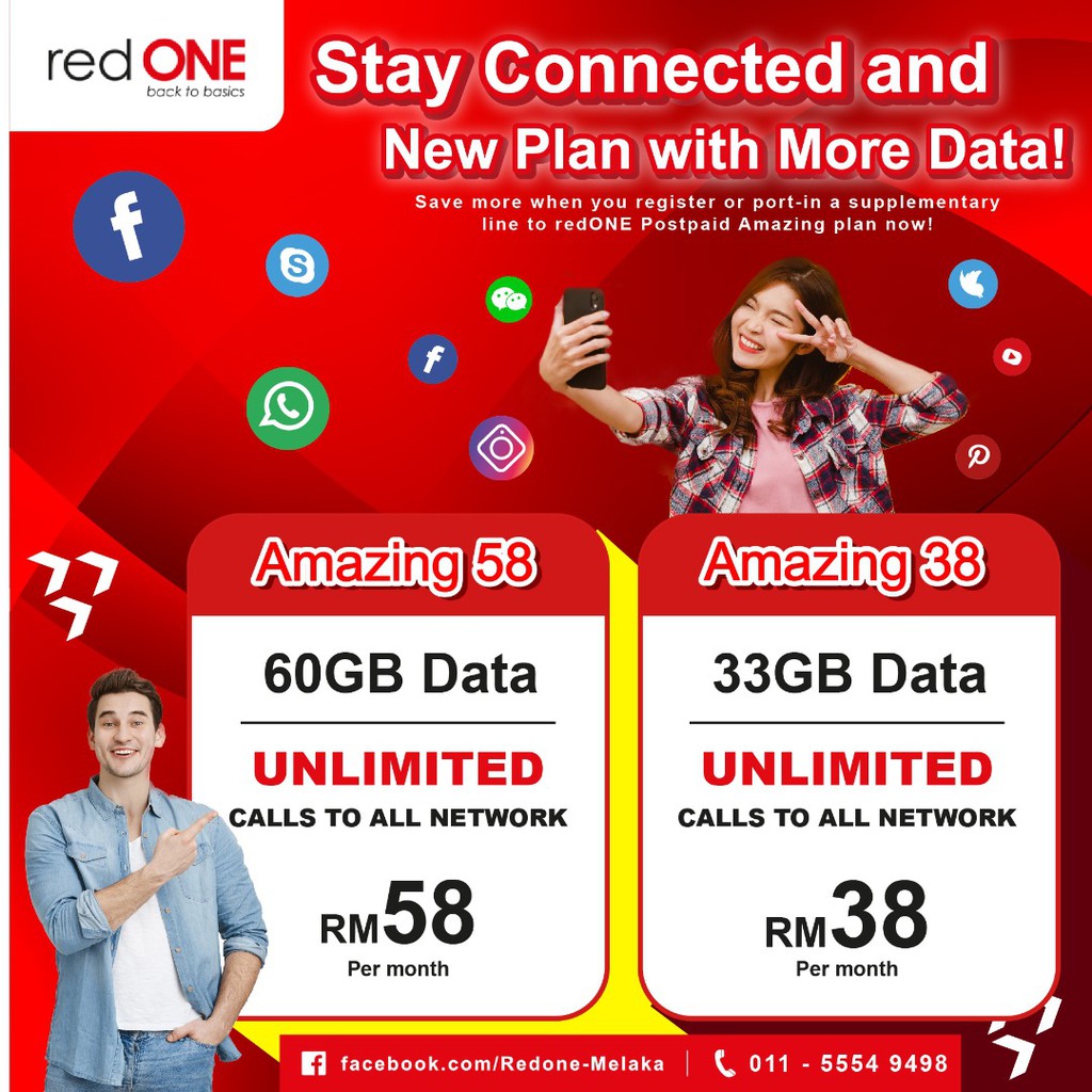 𝐫𝐞𝐝𝐎𝐍𝐄 𝐏𝐨𝐬𝐭𝐩𝐚𝐢𝐝 𝐔𝐍𝐋𝐈𝐌𝐈𝐓𝐄𝐃 𝐃𝐀𝐓𝐀 | Shopee Malaysia