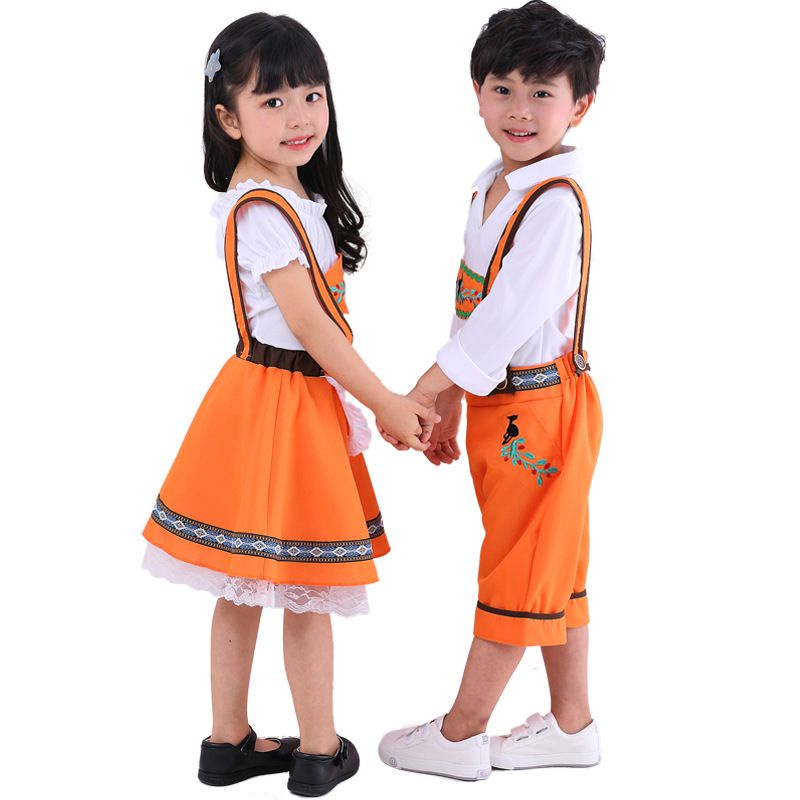 German Oktoberfest Lederhosen Bavarian Men Women Beer Maid Costume Kids ...