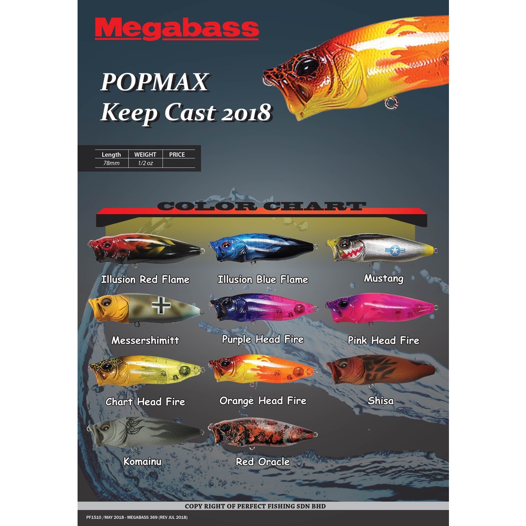 MEGABASS fishing lure POPMAX Keep Cast 2018 TOP WATER FLOATING