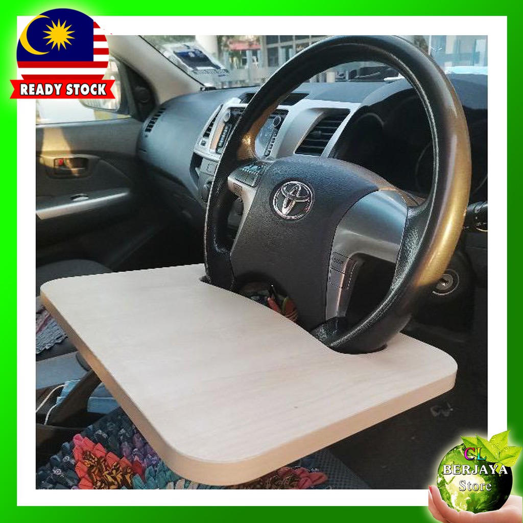 🔥READY STOCK🔥Wooden Car Steering Wheel Table Tray Laptop Food