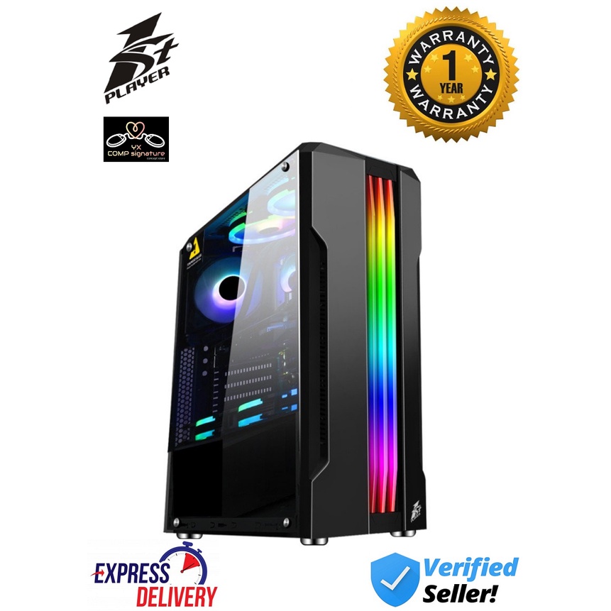 1st Player Rainbow R3-A ATX Gaming Casing (come with 2x Black Fan + 1x ...