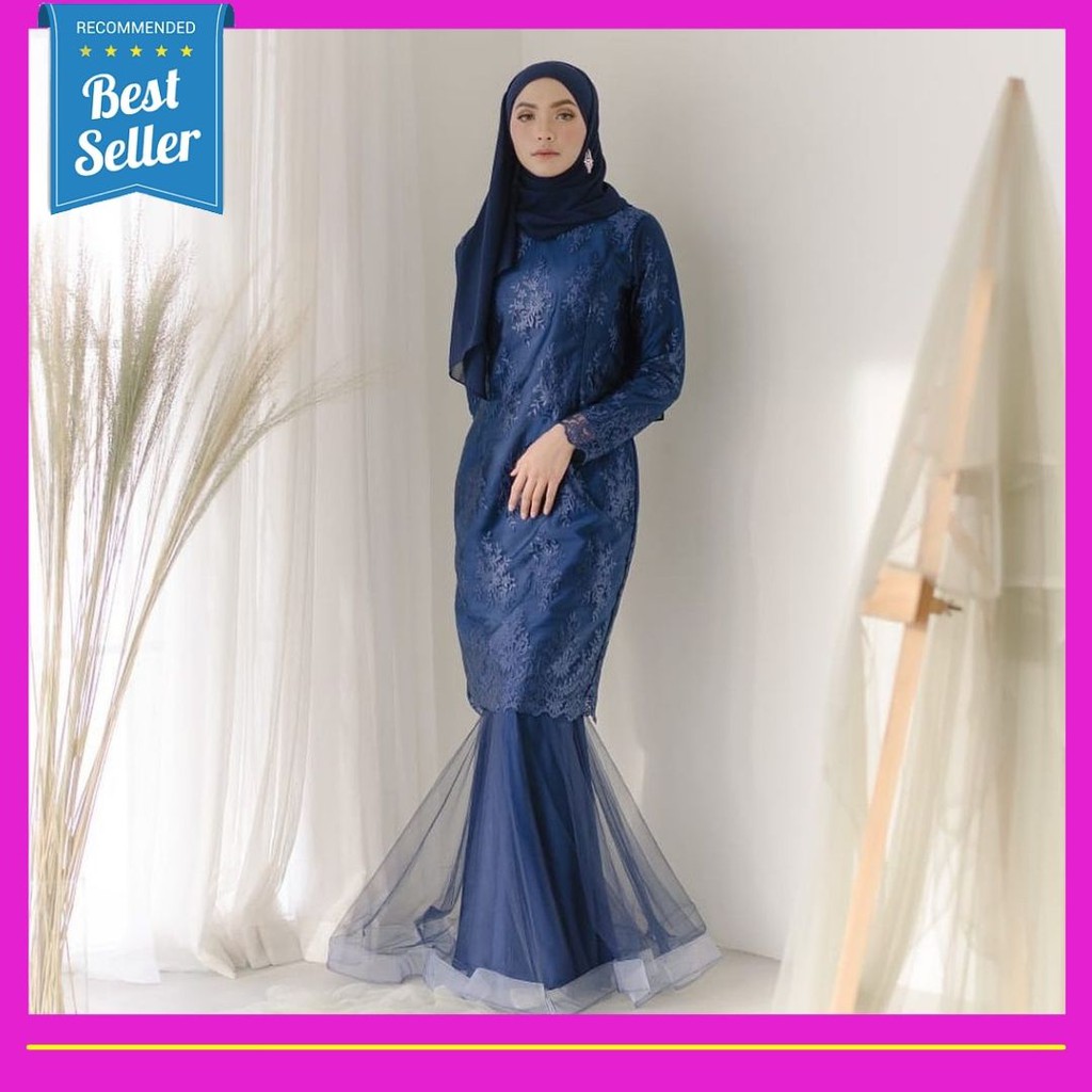 modest maxi dress Merry in blue sparkle-final sale – JanieLanie modal1138-drop2 Size:8-US 