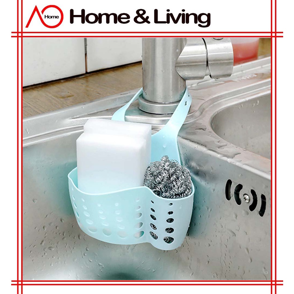 AO Home Kitchen Organizer Sink Hanging Basket Buckle Water Tap Collect ...