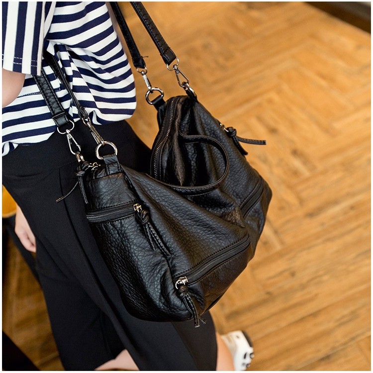 Soft black leather handbags hotsell