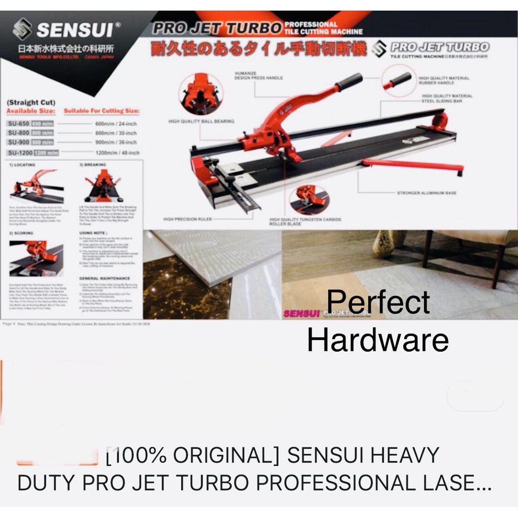 SENSUI PRO JET TURBO Laser Manual Tile Cutter SU650 / SU-800