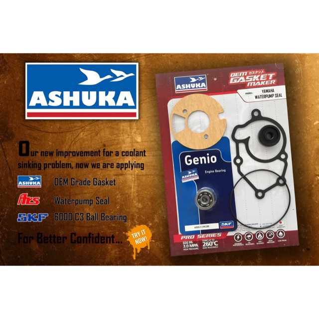 ASHUKA Water Pump waterpump Oil Seal & Gasket Set With Bearing SKF