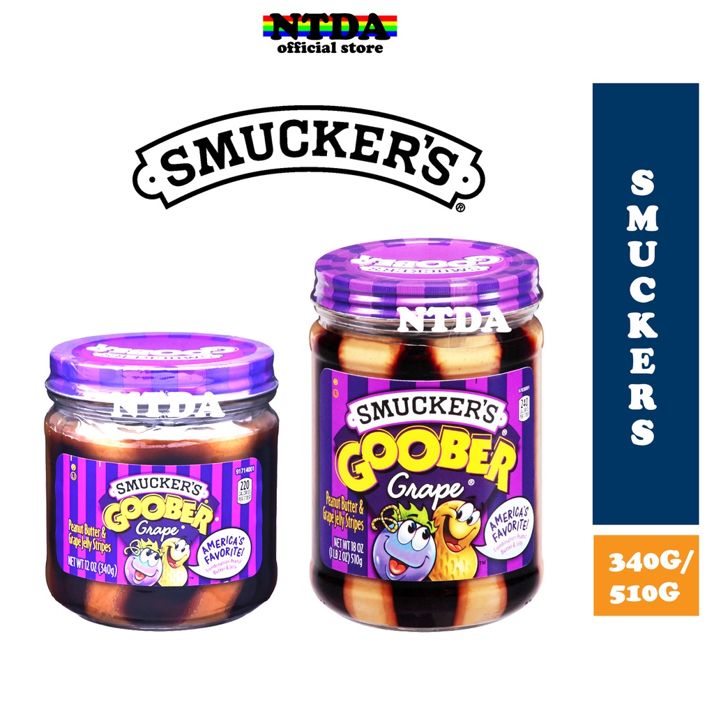 Smucker's Goober Peanut Butter & Grape Jelly Stripes 340G/510G /Mentega ...