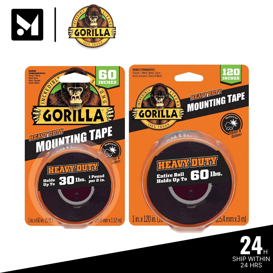 Gorilla Heavy Duty Mounting Tape 1-in x 5-ft Double-Sided Tape in the Double-Sided  Mounting Tape department at