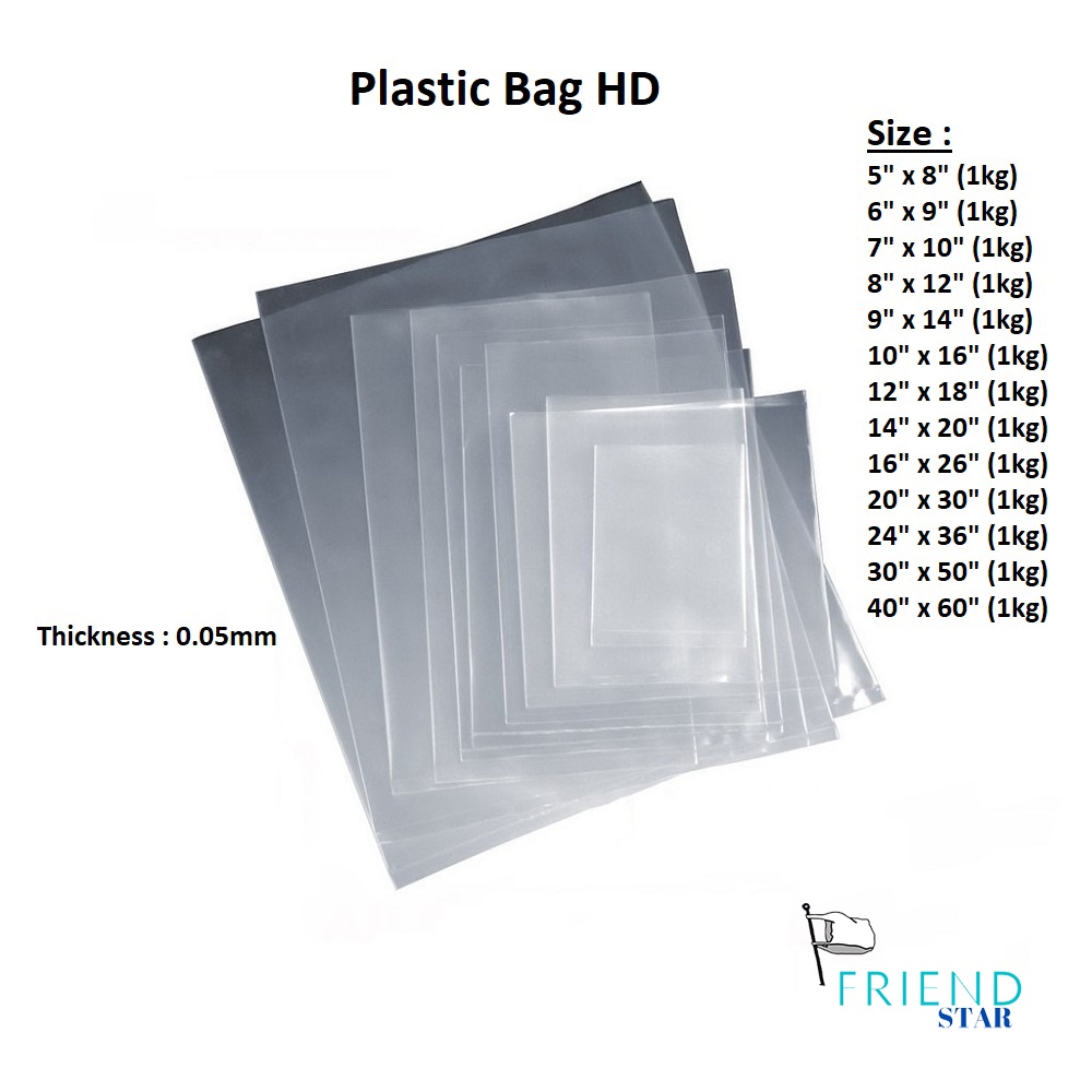 HD Plastic Bag / Food Packaging Plastic Bag / Foods and Drinks Plastic Bag / beg plastik