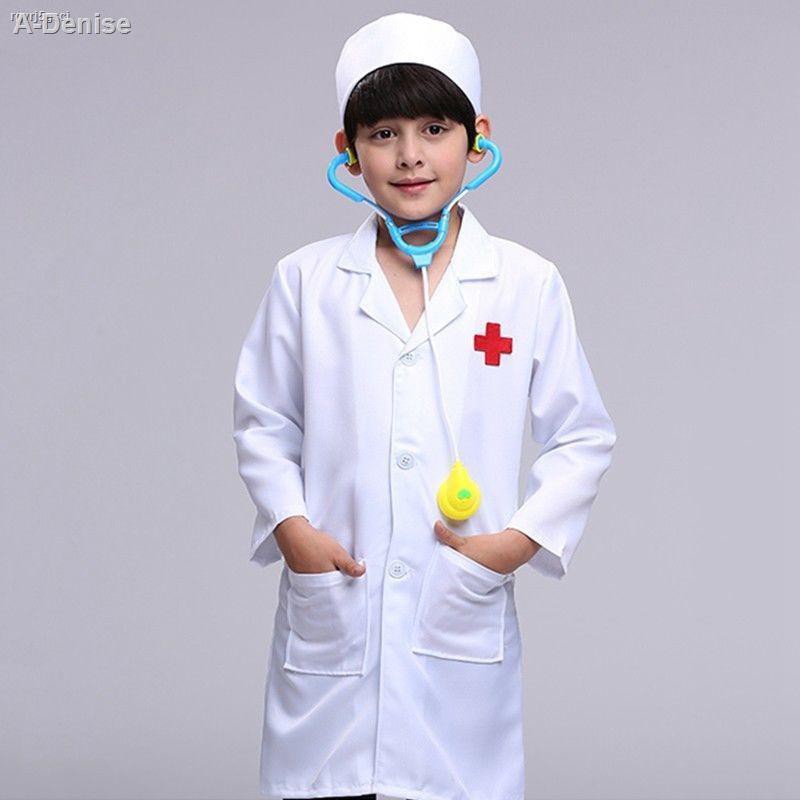 【Special offer】♞♤>Low price<▥♙◕Hospital Doctor Kids Fancy Dress Uniform  Occupations Girls Boys Costume