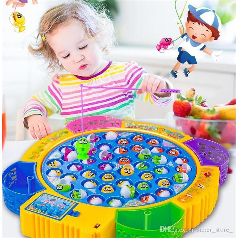 Battery Operated Big Size Rotation Musical Fishing Game 45 Fishes With ...