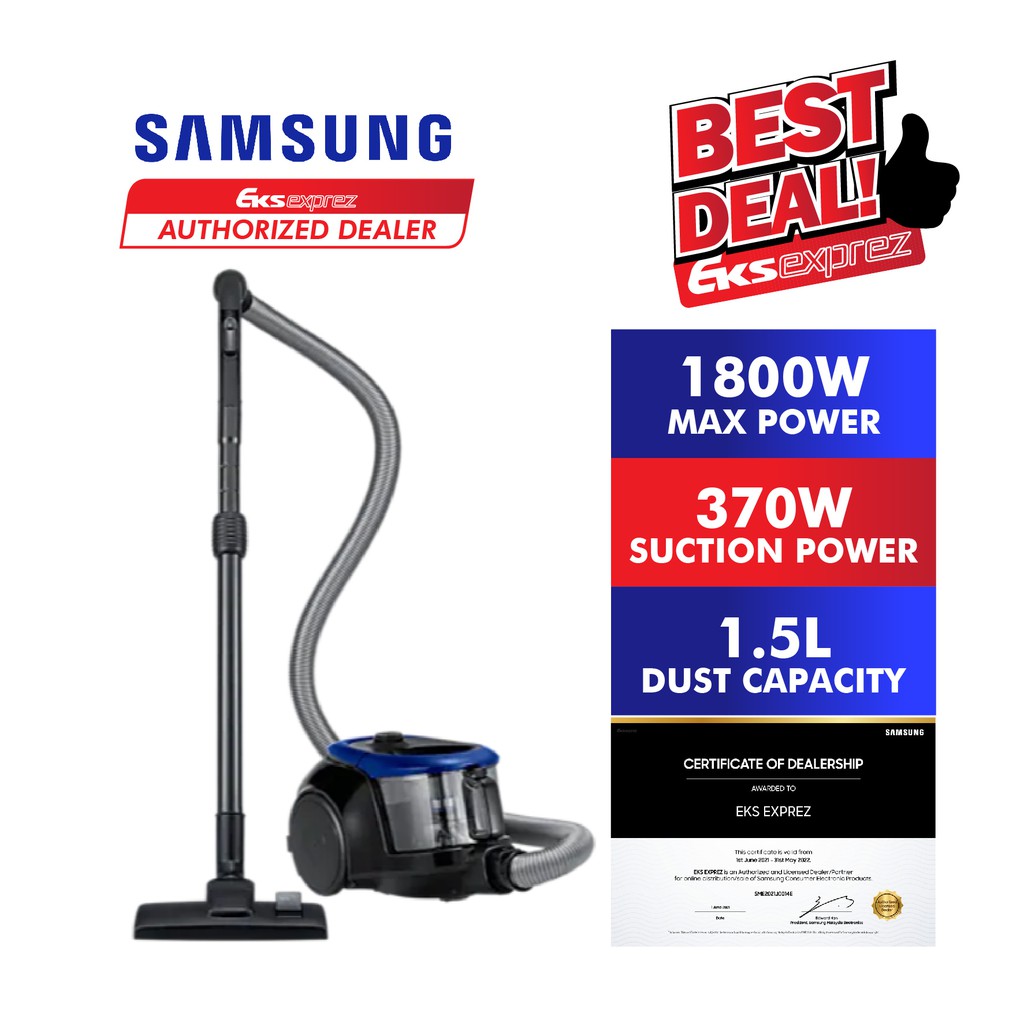 Samsung VC18M2120SB/ME 1800W Canister Bagless Vacuum Cleaner with