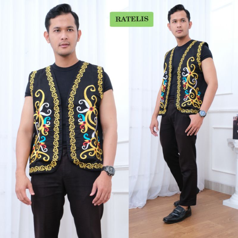 Dayak motif Embroidery vest borneo motif vest borneo Clothes Uluh ...