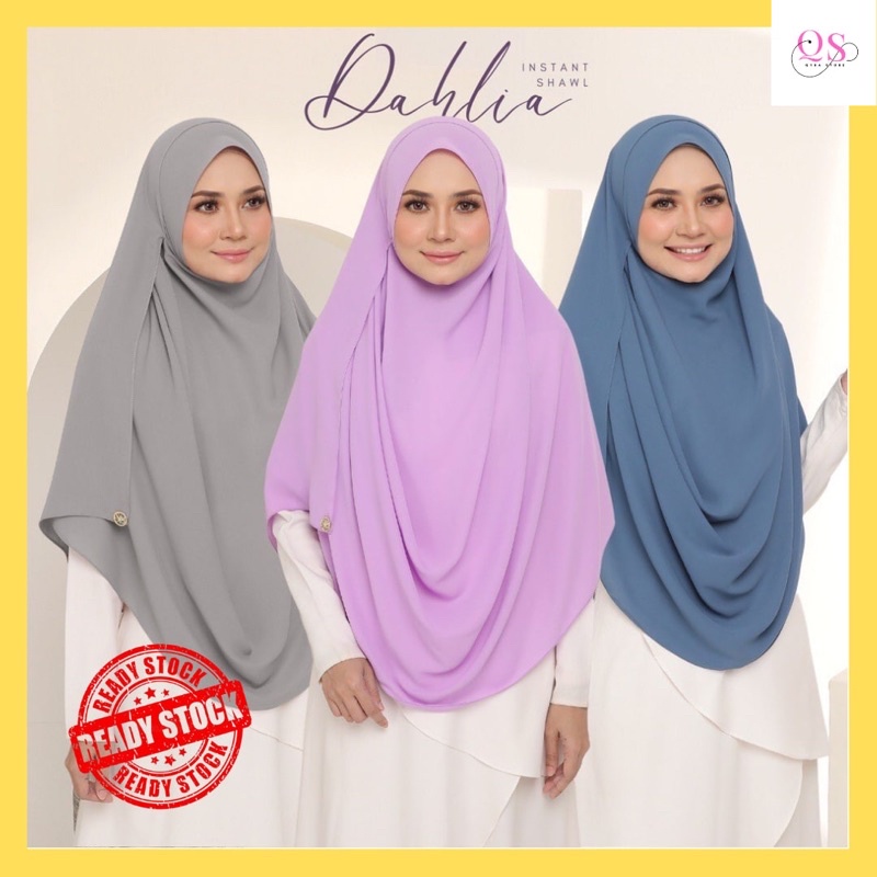 SHAWLFORYOU DAHLIA INSTANT SHAWL DUA MUKA - DOUBLE LOOP PLAIN | 2.2M X ...