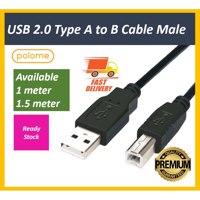 USB 2.0 Printer Cable Type A Male To Type B Male 1M/1.5M For Canon ...