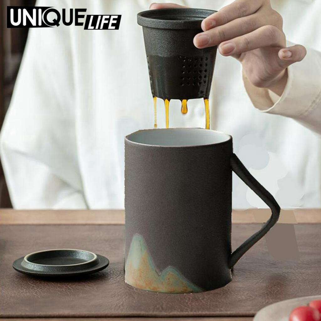 [ Tea Mug with Infusers, Lid & Handle, Tea Cup for Home Office Gift for ...