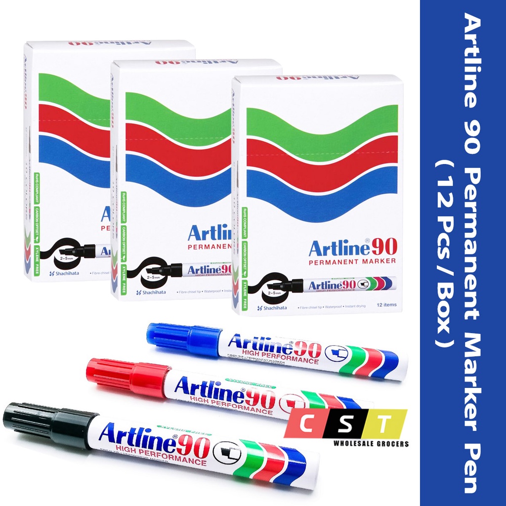 Artline 90 Permanent Marker Pen (12 Pcs/Box) | Shopee Malaysia