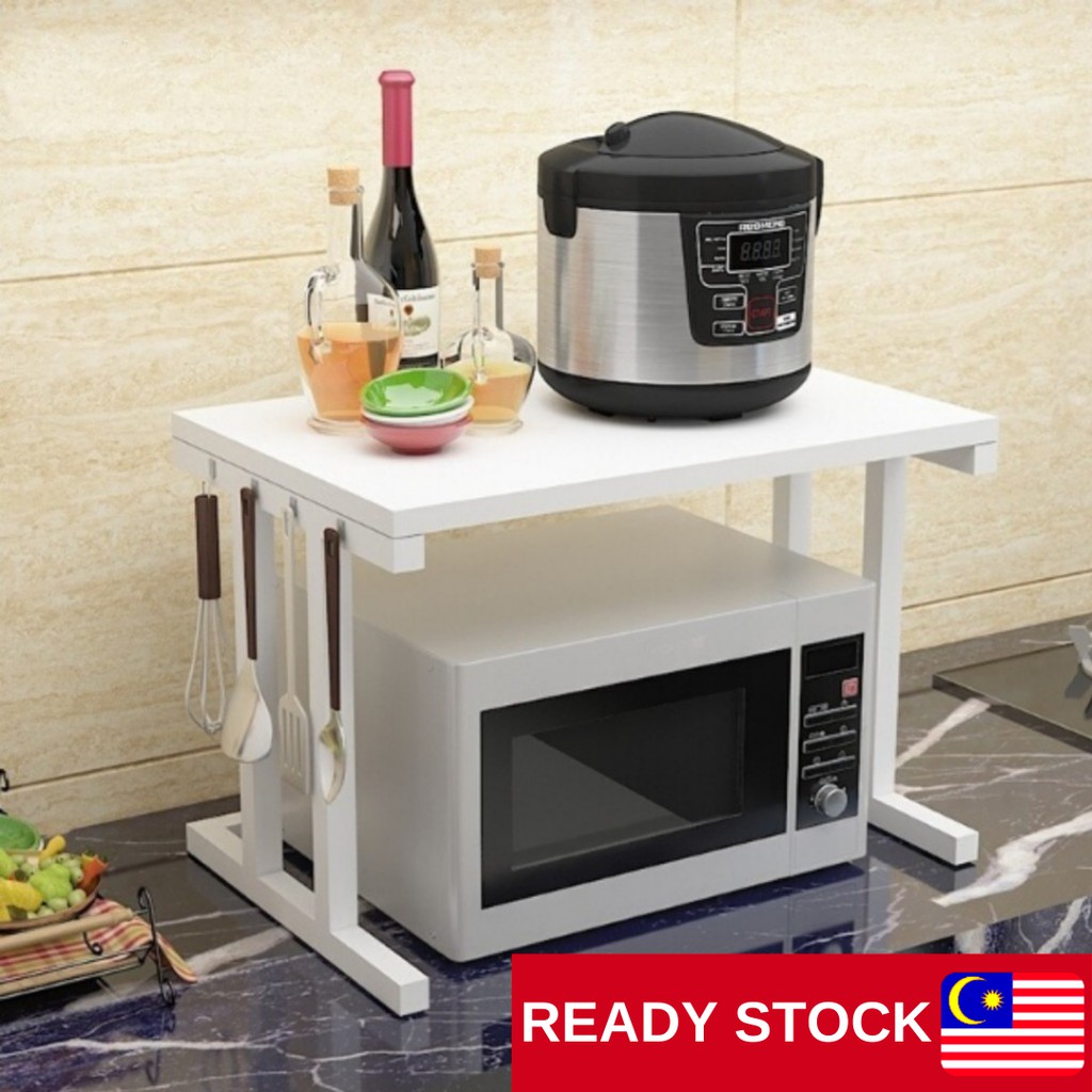 Oven Rack Rak Kayu Dapur Serbaguna 2 Tiers Wooden Straight Leg ...