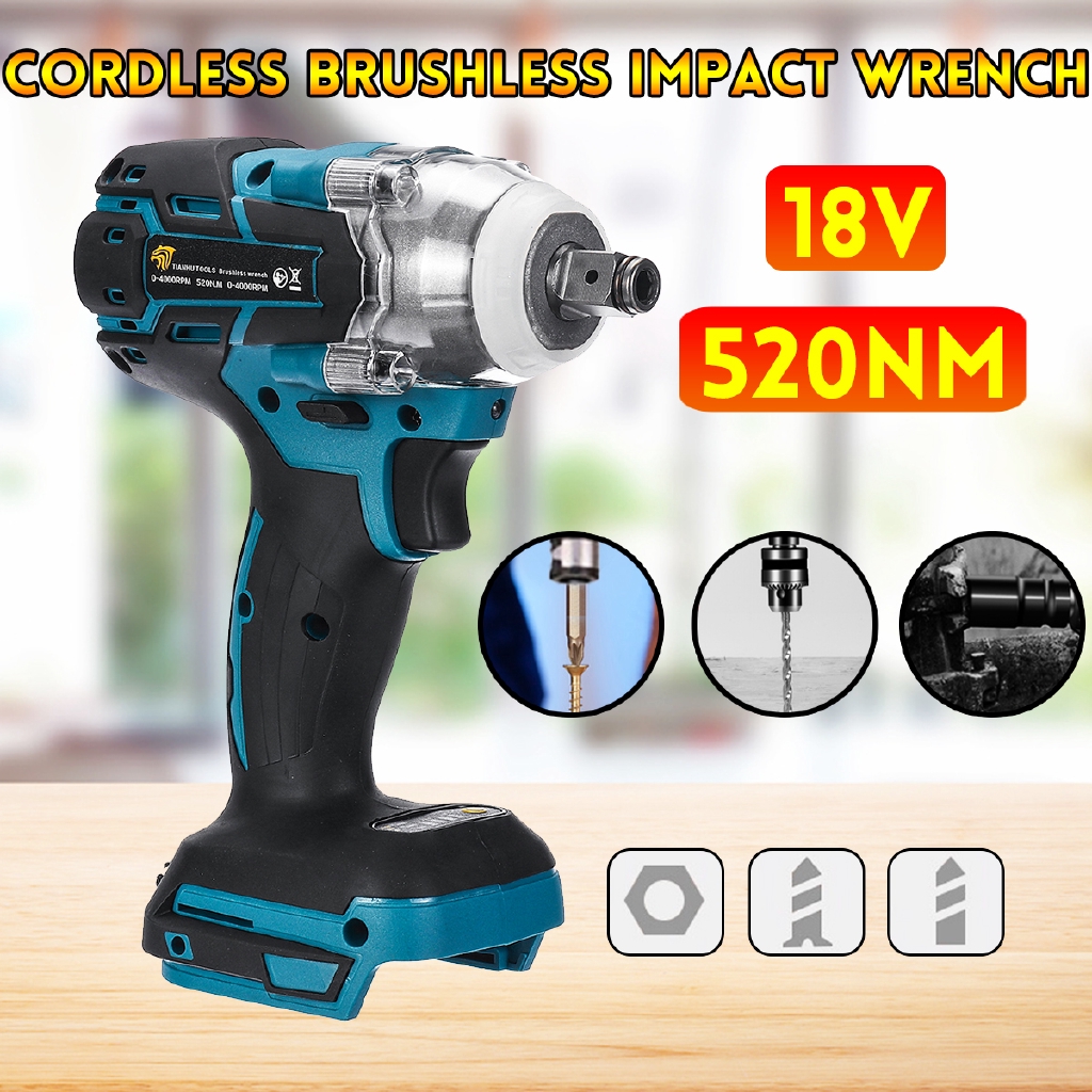 18V 520Nm Electric Rechargeable Brushless Impact Wrench Cordless 1