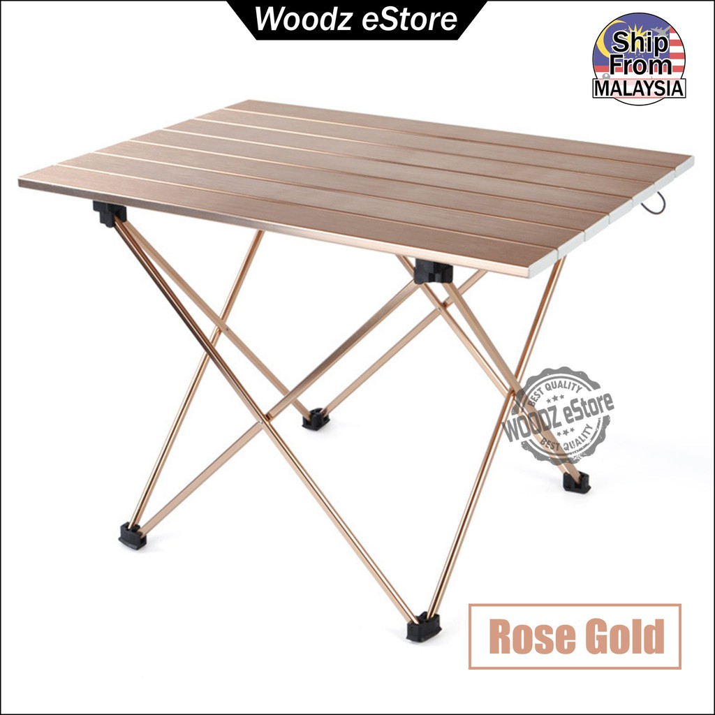 [Woodz] ROSE GOLD Outdoor Light Weight aluminium Folding Table Camping