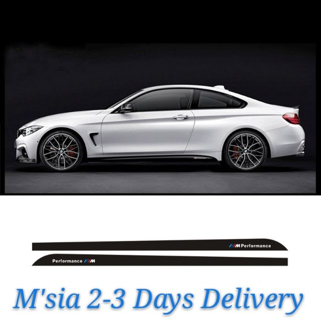 2 Adesivi Decalcomania In Vinile Per BMW M Performance - Fiancata Sottoporta M Sport, Finitura Opaca