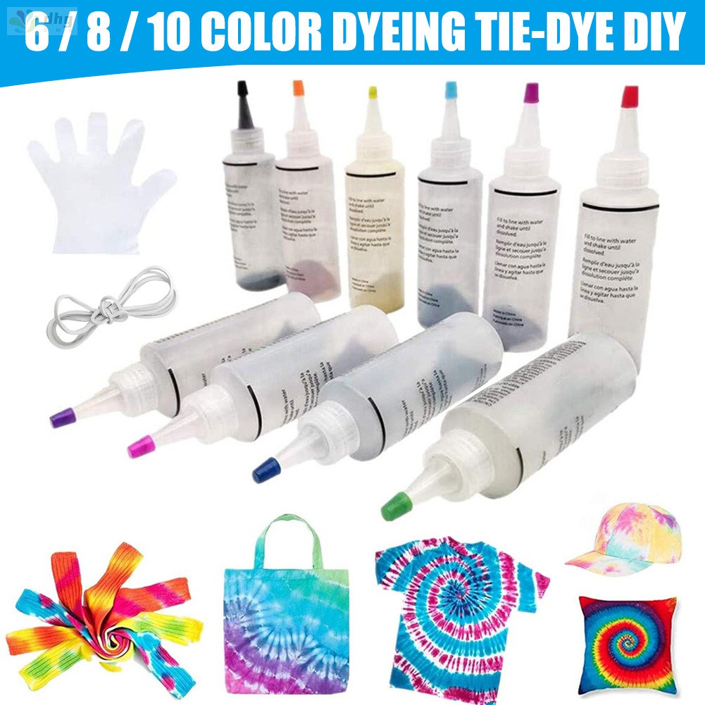Tie Dye Kits 6/8/10 Colors Tie-Dye Kit Fabric Textile Paints Colorful ...