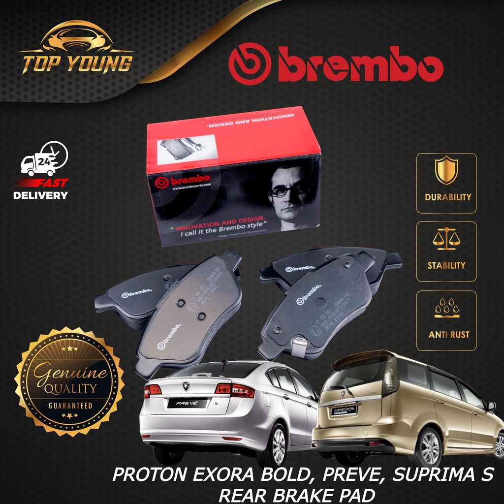 BREMBO PROTON PREVE , EXORA BOLD, SUPRIMA S , REAR (BELAKANG) RW BRAKE ...