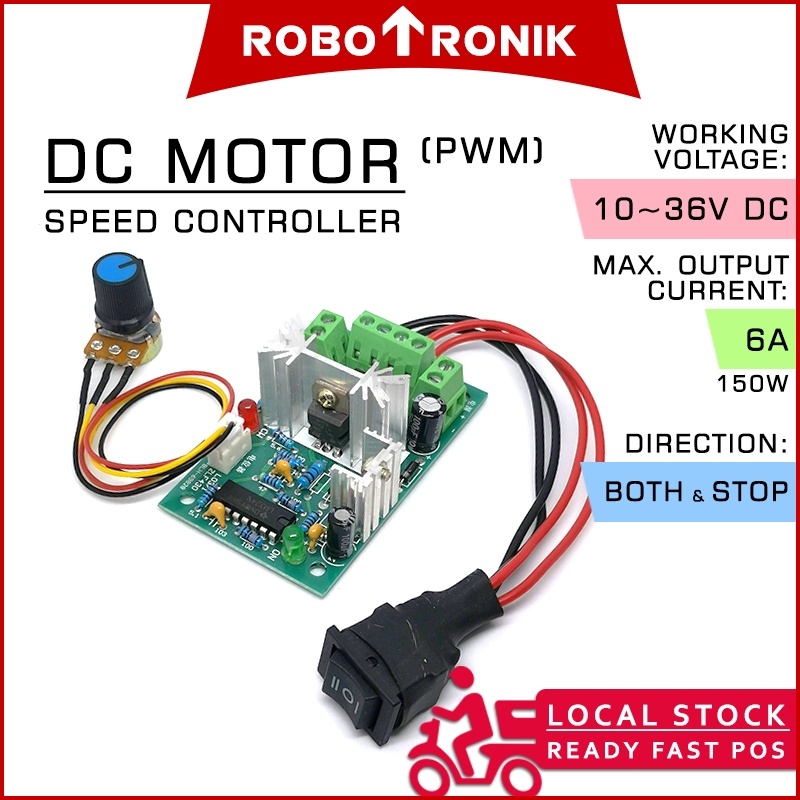 DC Brush Motor Speed Controller PWM (Both way Forward & Reverse) Geared ...