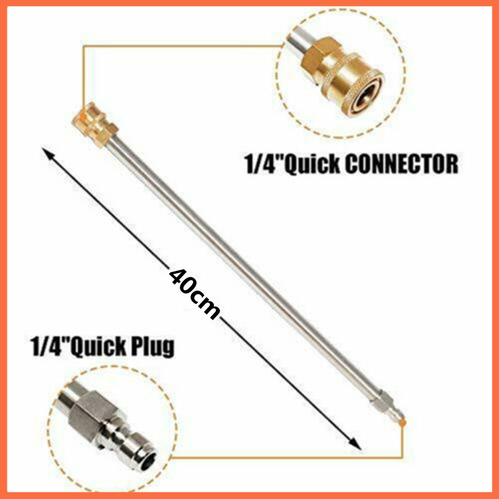 16inch/40cm High Pressure Washer Gun Extension Wand Lance 1/4" Quick Connector Replacement Lance