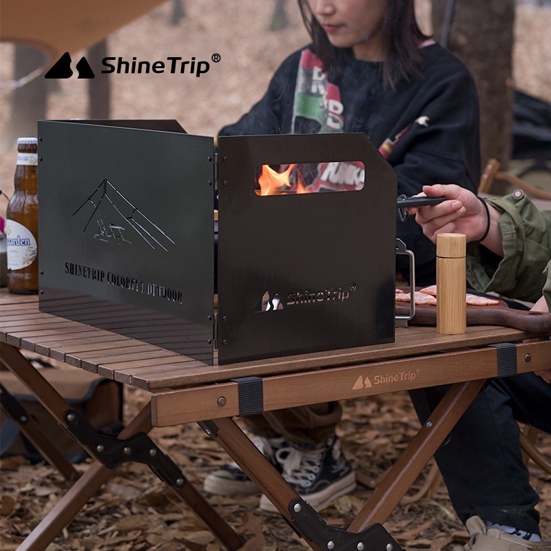 SHINETRIP Portable Gas Stove Wind Shield Foldable Outdoor Camping ...