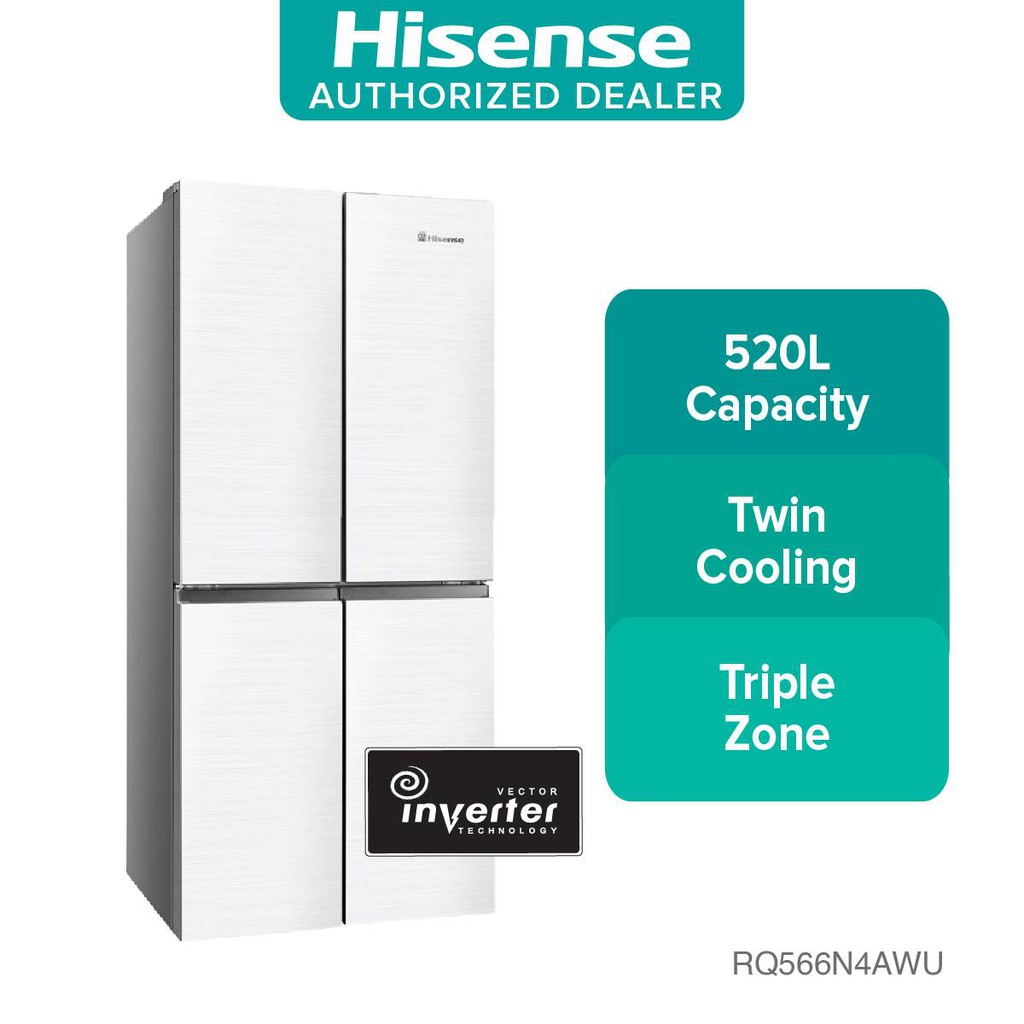  Hisense (520L) 4 Door Inverter Refrigerator / Fridge / Peti Sejuk