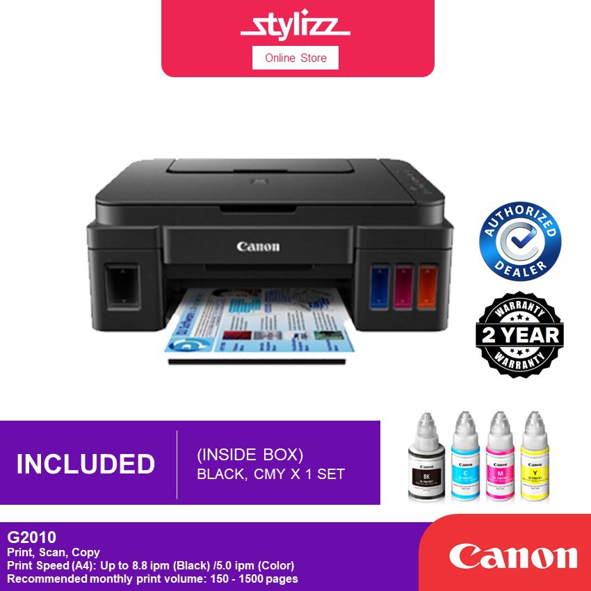 Canon Pixma All In One Refillable Tank Printer G2010 PRINT SCAN COPY ...