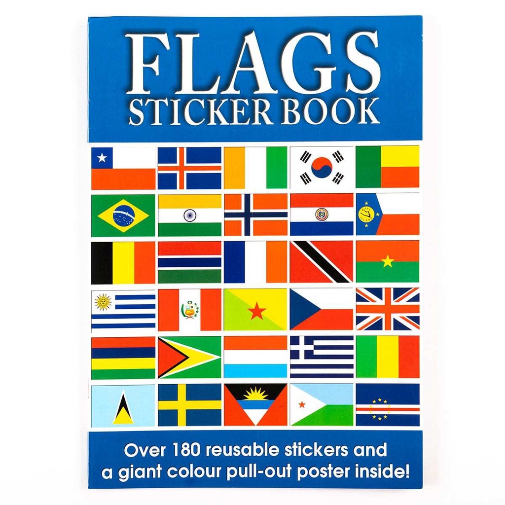 Flags of The World Sticker Book and Pull Out Giant World Poster ...