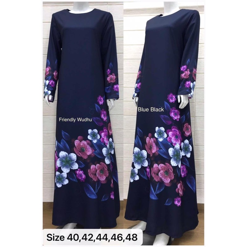 💖Jubah Anemones 💥3D Printed Floral Bermanik🇲🇾 | Shopee Malaysia