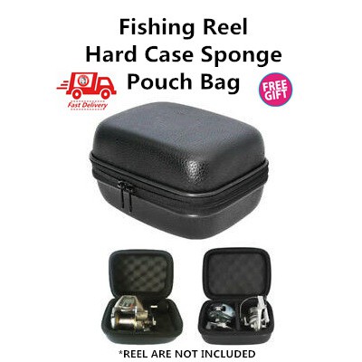 Fishing Reel Sponge Hard Case Pouch Bag Fly Spinning Casting Tackle
