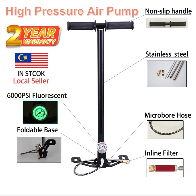 Local Ship PCP pump 4500psi /6000psi high pressure air hand pump 3Stage