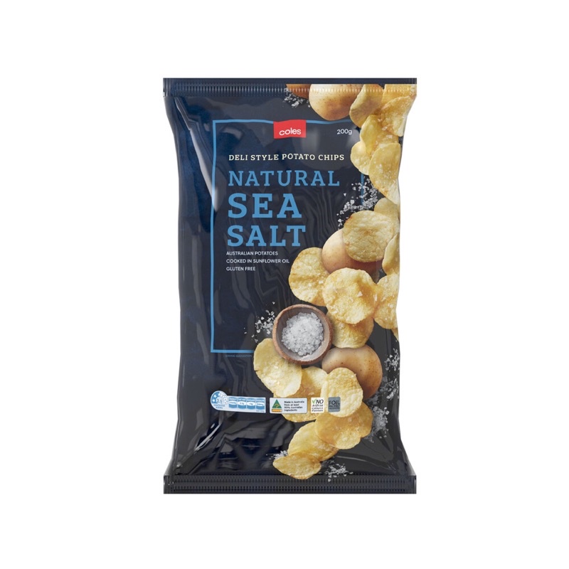 Coles Deli Style Potato / Crinkle Chips Sea Salt 175/200g Shopee Malaysia