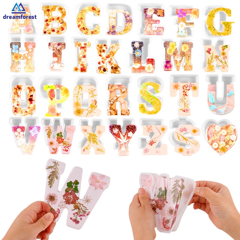 DF Large Letter Resin Mold 3D Capital Alphabet Epoxy Resin Casting ...