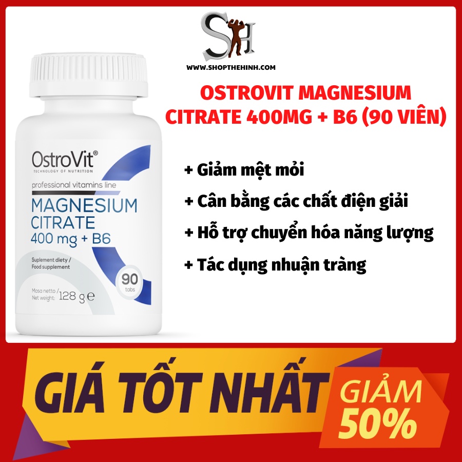 Ostrovit Magnesium Citrate 400 Mg + B6 (90 Tablets) - Supplements To ...