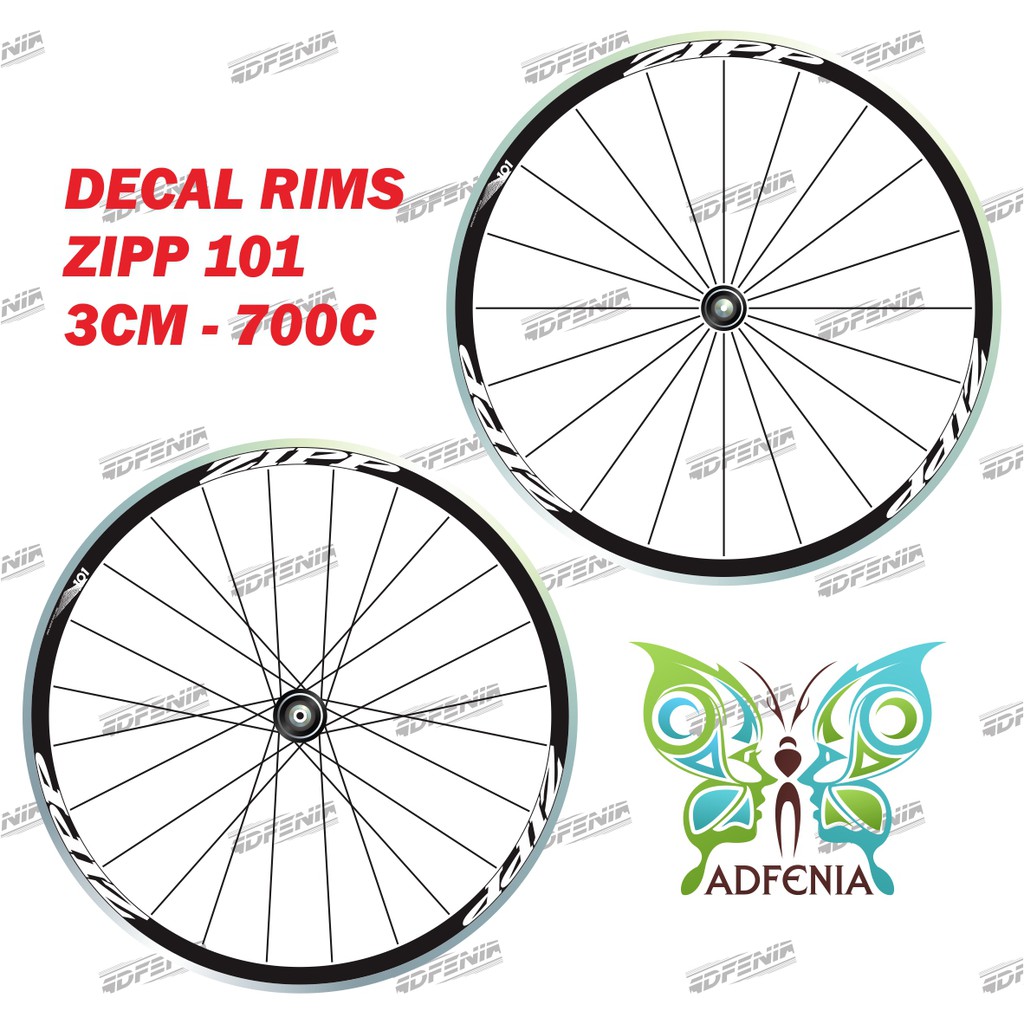 Zipp 101 Sticker 2 cm wide Fixedgear 700c Roadbike Rim Rim Decal ...