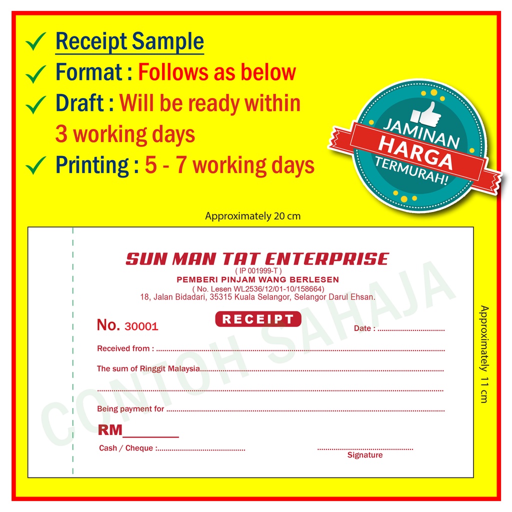 Printing 2 ply NCR Receipt Book/ Buku Resit / Buku Resit Rasmi ...