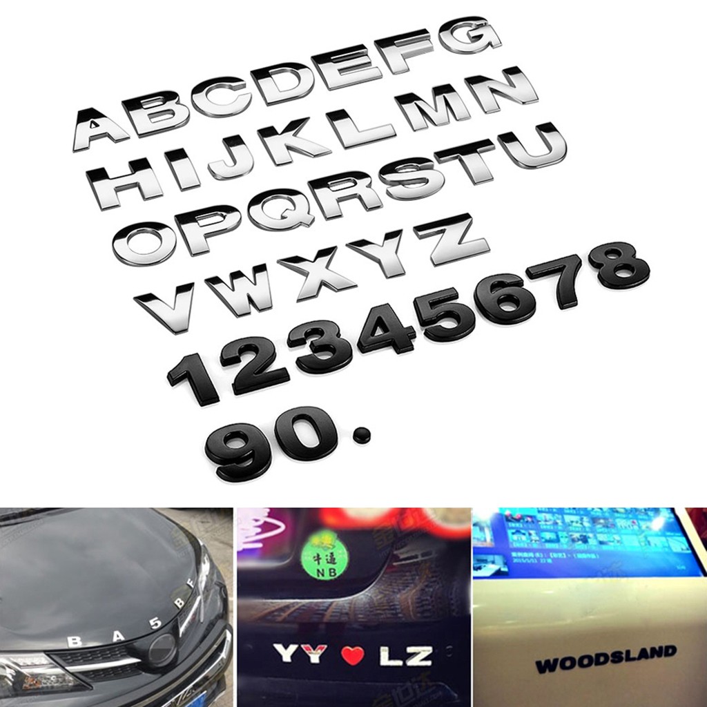 Customized 25mm Auto Car Motorcycle Chrome Metal DIY 3D Letters Digital ...