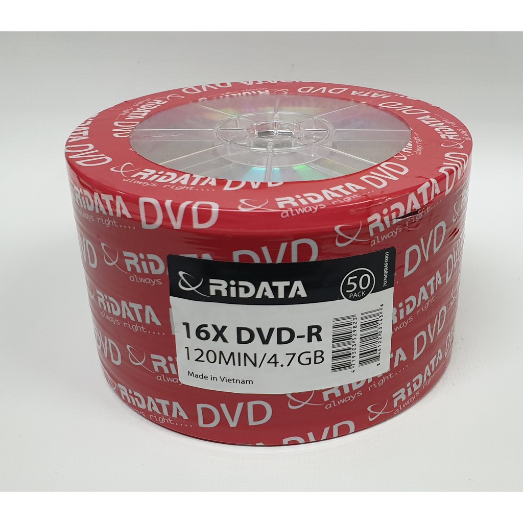 RIDATA DVD-R 16X 4.7GB 120Min DVDR DISC 50 PCS / PACK | Shopee Malaysia
